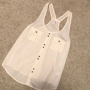 Off white pocket tank